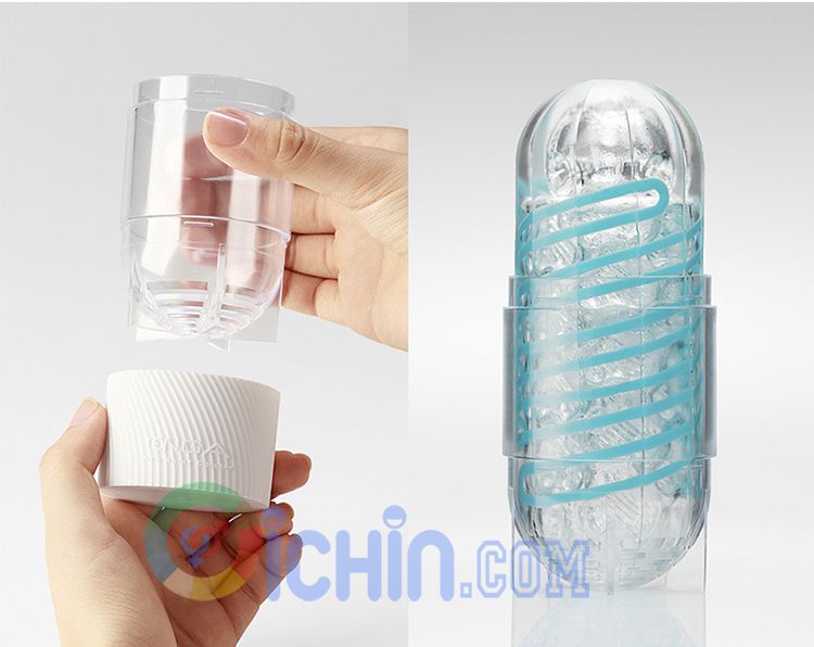 cốc tình dục Tenga Spinner có thiết kế giá cốc nhựa để lõi silicon được khô ráo