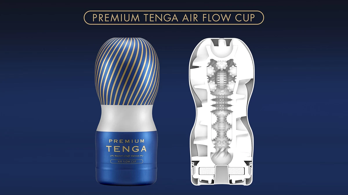 Cốc thủ dâm Premium Tenga Air Flow Cup thiết kế đẹp mắt với tông xanh sang trọng