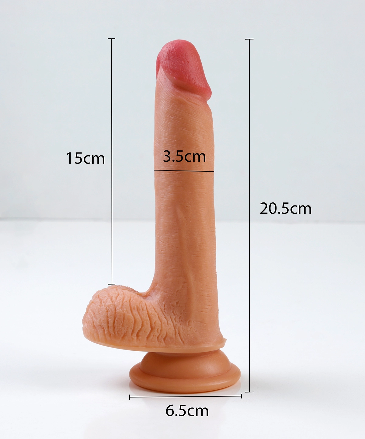 Ảnh thông số kích thước của Lovetoy Natural Cock 8 inch