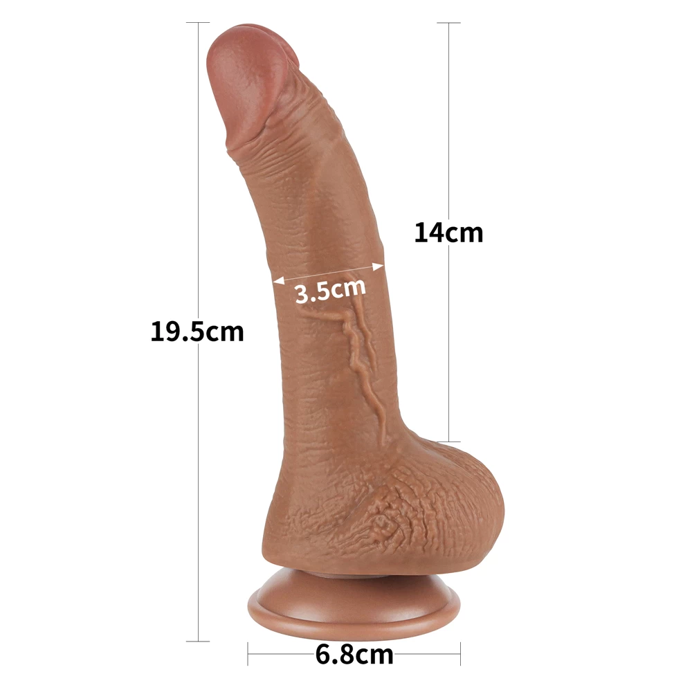Ảnh thông số kích thước của Lovetoy 7.5'' Sliding Skin Dual Layer