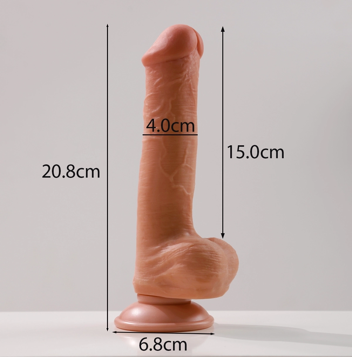 Ảnh thông số kích thước của Lovetoy Sliding Skin Dual Layer Dong 8 inch