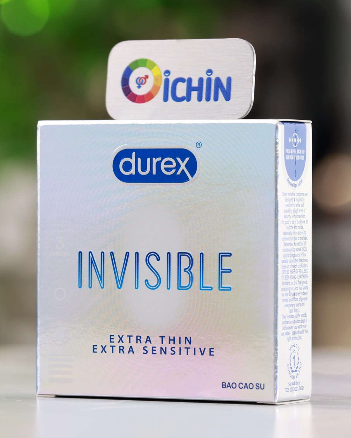 Durex Invisible Extra Lubricated hộp 3 cái